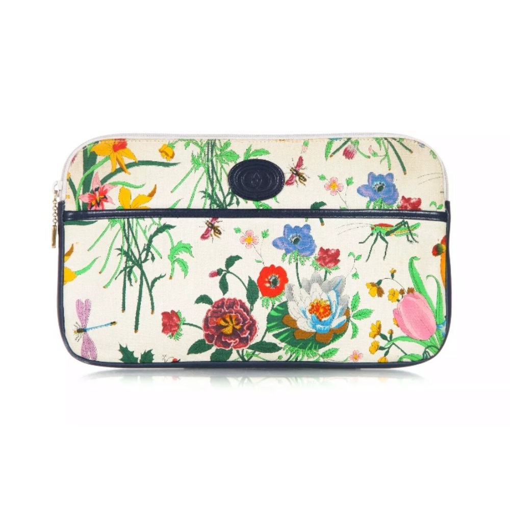 Gucci vintage floral print pouch bag